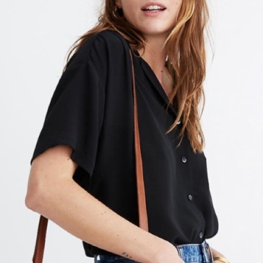SOLD Madewell Silk Camp Shirt S NWT Ivory